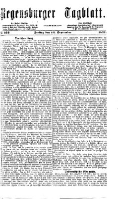 Regensburger Tagblatt Freitag 14. September 1877