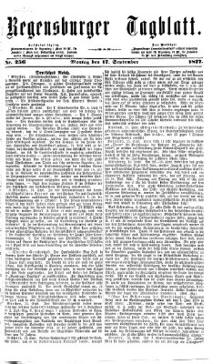 Regensburger Tagblatt Montag 17. September 1877