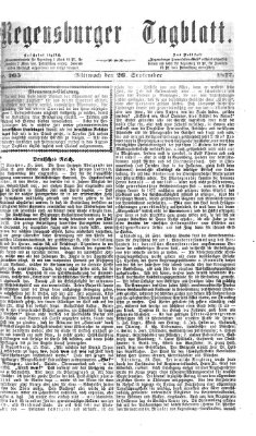 Regensburger Tagblatt Mittwoch 26. September 1877