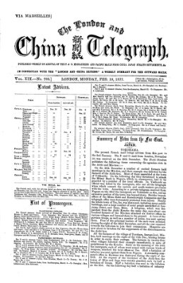 The London and China telegraph Montag 19. Februar 1877