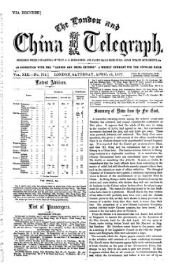 The London and China telegraph Samstag 21. April 1877