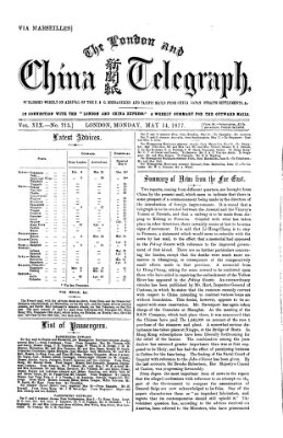 The London and China telegraph Montag 14. Mai 1877