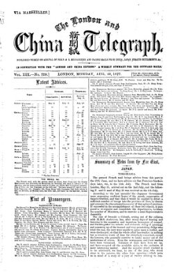 The London and China telegraph Montag 20. August 1877