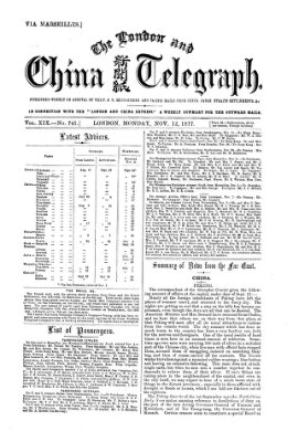 The London and China telegraph Montag 12. November 1877