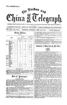 The London and China telegraph Montag 24. Dezember 1877