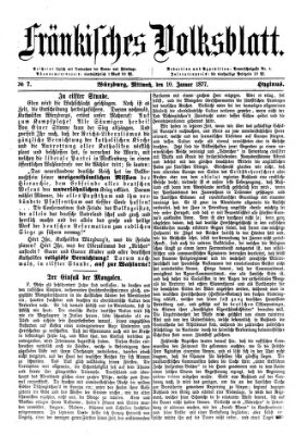 Fränkisches Volksblatt. Ausg. 000 (Fränkisches Volksblatt) Mittwoch 10. Januar 1877