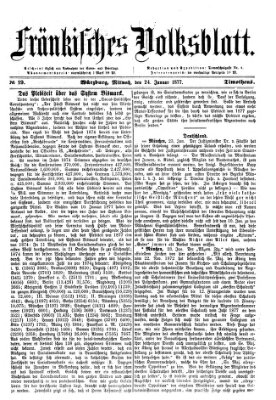 Fränkisches Volksblatt. Ausg. 000 (Fränkisches Volksblatt) Mittwoch 24. Januar 1877