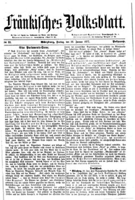 Fränkisches Volksblatt. Ausg. 000 (Fränkisches Volksblatt) Freitag 26. Januar 1877