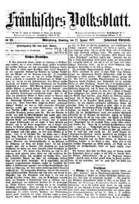 Fränkisches Volksblatt. Ausg. 000 (Fränkisches Volksblatt) Samstag 27. Januar 1877