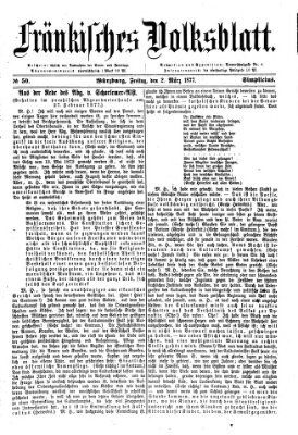 Fränkisches Volksblatt. Ausg. 000 (Fränkisches Volksblatt) Freitag 2. März 1877