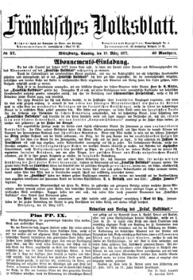 Fränkisches Volksblatt. Ausg. 000 (Fränkisches Volksblatt) Samstag 10. März 1877