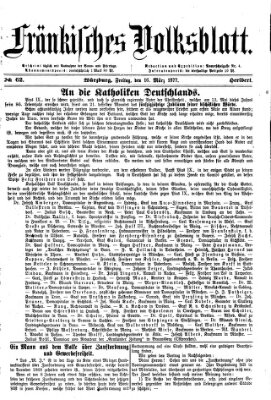 Fränkisches Volksblatt. Ausg. 000 (Fränkisches Volksblatt) Freitag 16. März 1877