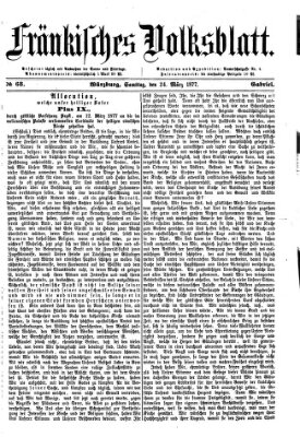 Fränkisches Volksblatt. Ausg. 000 (Fränkisches Volksblatt) Samstag 24. März 1877