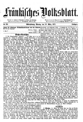 Fränkisches Volksblatt. Ausg. 000 (Fränkisches Volksblatt) Montag 26. März 1877