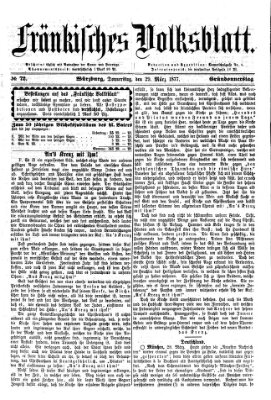 Fränkisches Volksblatt. Ausg. 000 (Fränkisches Volksblatt) Donnerstag 29. März 1877