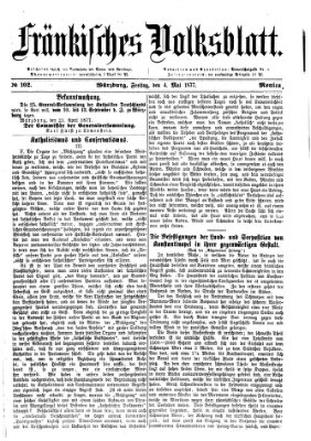 Fränkisches Volksblatt. Ausg. 000 (Fränkisches Volksblatt) Freitag 4. Mai 1877