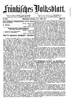 Fränkisches Volksblatt. Ausg. 000 (Fränkisches Volksblatt) Samstag 5. Mai 1877