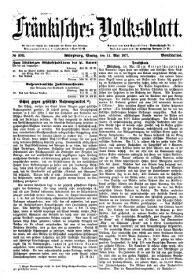 Fränkisches Volksblatt. Ausg. 000 (Fränkisches Volksblatt) Montag 14. Mai 1877