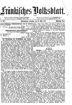 Fränkisches Volksblatt. Ausg. 000 (Fränkisches Volksblatt) Samstag 26. Mai 1877