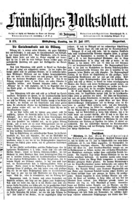 Fränkisches Volksblatt. Ausg. 000 (Fränkisches Volksblatt) Samstag 28. Juli 1877