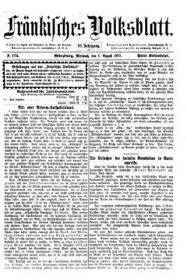 Fränkisches Volksblatt. Ausg. 000 (Fränkisches Volksblatt) Mittwoch 1. August 1877