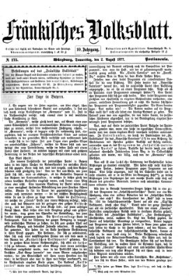 Fränkisches Volksblatt. Ausg. 000 (Fränkisches Volksblatt) Donnerstag 2. August 1877