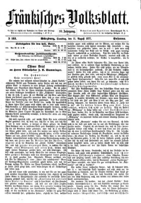 Fränkisches Volksblatt. Ausg. 000 (Fränkisches Volksblatt) Samstag 11. August 1877