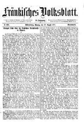 Fränkisches Volksblatt. Ausg. 000 (Fränkisches Volksblatt) Montag 20. August 1877