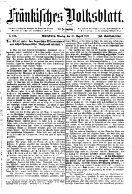 Fränkisches Volksblatt. Ausg. 000 (Fränkisches Volksblatt) Montag 27. August 1877