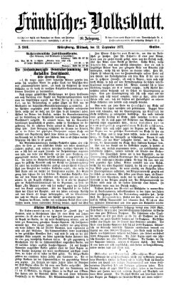 Fränkisches Volksblatt. Ausg. 000 (Fränkisches Volksblatt) Mittwoch 12. September 1877