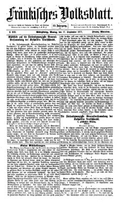 Fränkisches Volksblatt. Ausg. 000 (Fränkisches Volksblatt) Montag 17. September 1877