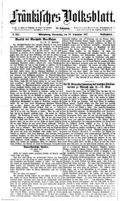 Fränkisches Volksblatt. Ausg. 000 (Fränkisches Volksblatt) Donnerstag 20. September 1877