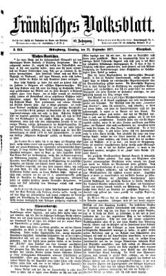 Fränkisches Volksblatt. Ausg. 000 (Fränkisches Volksblatt) Dienstag 25. September 1877