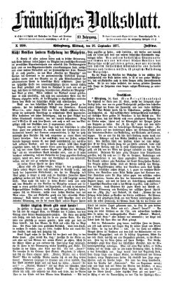 Fränkisches Volksblatt. Ausg. 000 (Fränkisches Volksblatt) Mittwoch 26. September 1877