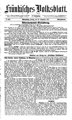 Fränkisches Volksblatt. Ausg. 000 (Fränkisches Volksblatt) Freitag 28. September 1877