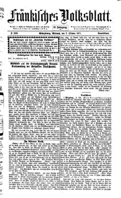 Fränkisches Volksblatt. Ausg. 000 (Fränkisches Volksblatt) Mittwoch 3. Oktober 1877