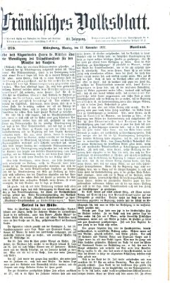 Fränkisches Volksblatt. Ausg. 000 (Fränkisches Volksblatt) Montag 12. November 1877