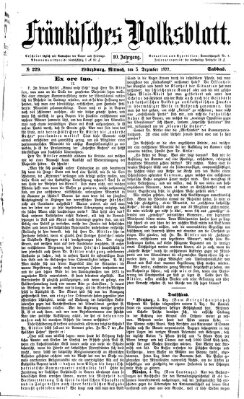 Fränkisches Volksblatt. Ausg. 000 (Fränkisches Volksblatt) Mittwoch 5. Dezember 1877