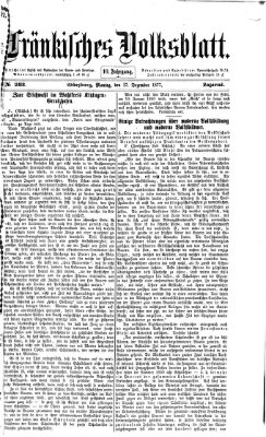 Fränkisches Volksblatt. Ausg. 000 (Fränkisches Volksblatt) Montag 17. Dezember 1877