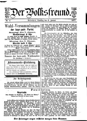 Der Volksfreund Samstag 6. Januar 1877