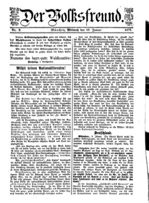 Der Volksfreund Mittwoch 10. Januar 1877