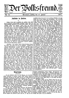 Der Volksfreund Freitag 19. Januar 1877