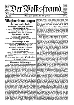 Der Volksfreund Sonntag 21. Januar 1877