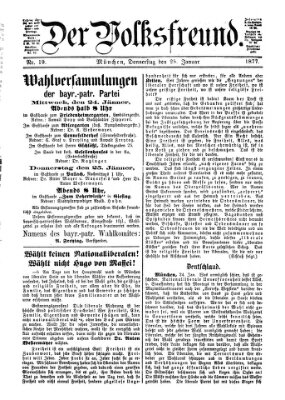 Der Volksfreund Donnerstag 25. Januar 1877