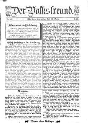 Der Volksfreund Donnerstag 22. März 1877