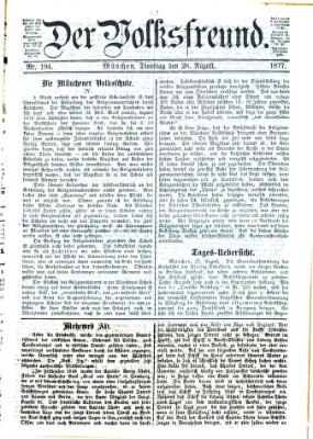 Der Volksfreund Dienstag 28. August 1877