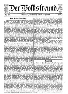 Der Volksfreund Donnerstag 20. September 1877