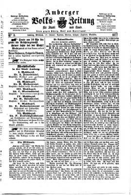 Amberger Volks-Zeitung für Stadt und Land Mittwoch 10. Januar 1877