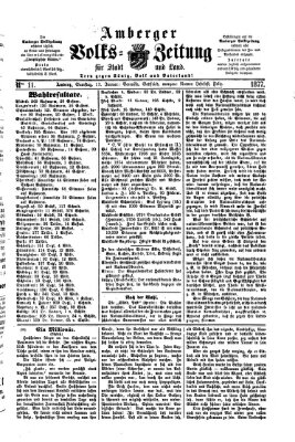 Amberger Volks-Zeitung für Stadt und Land Samstag 13. Januar 1877