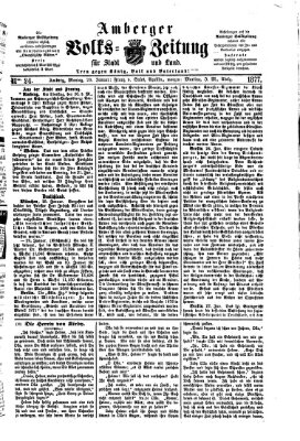 Amberger Volks-Zeitung für Stadt und Land Montag 29. Januar 1877